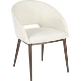 Renee Accent Chair in Cream Velvet & Copper Metal